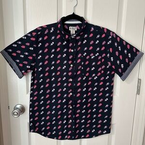 Original Penguin Navy and Pink Popsicle Print Men's Shirt